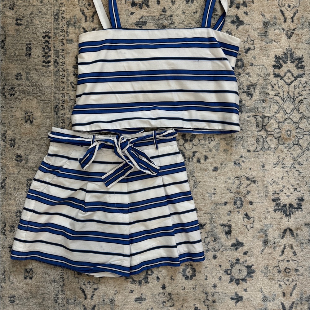 ANTONIO MELANI Blue and White Striped Set
